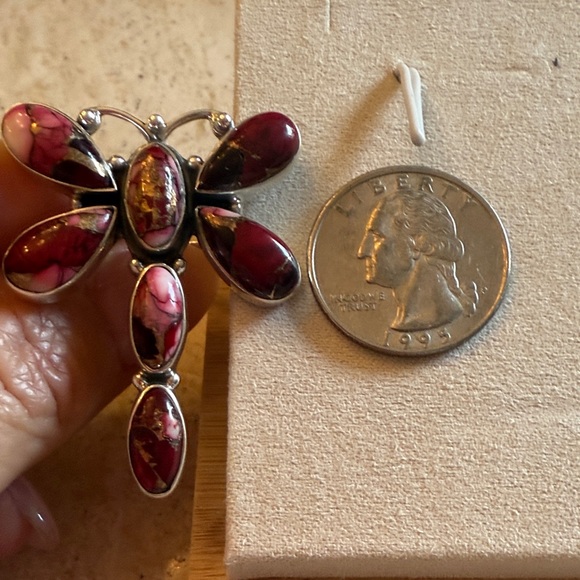 Red Mojave Turquoise Dragonfly Ring OS - Picture 6 of 6